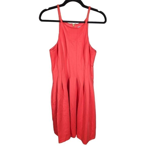 Calvin Klein Sleeveless High Collar Orange Dress Women's Size Medium - Picture 1 of 5